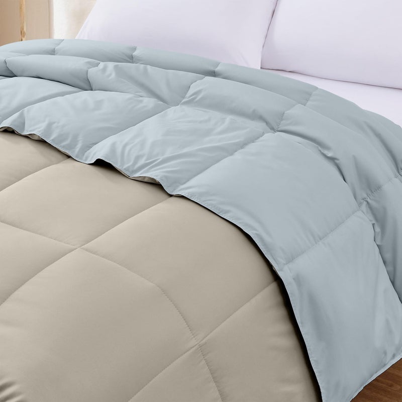 Modern Threads Down Alternative Reversible Comforter Beige/Light Blue Twin - Image 5